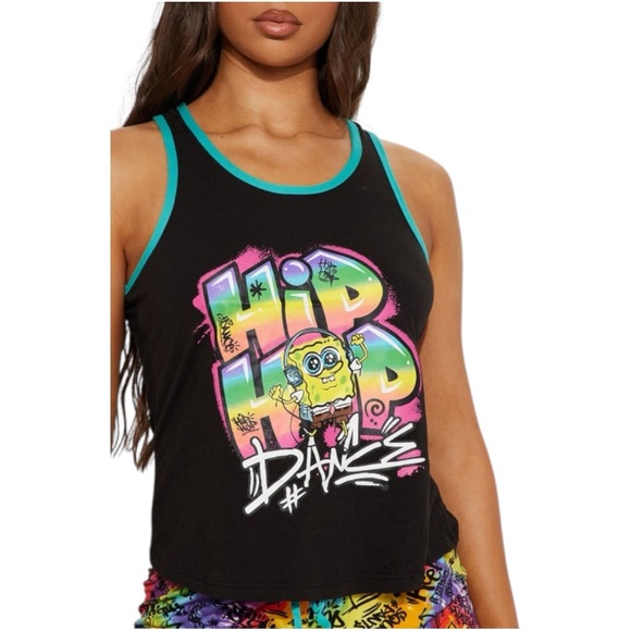 Spongebob Squarepants Official Black and Blue Hip Hop Dance Tank Top | Size 3X - Picture 1 of 7